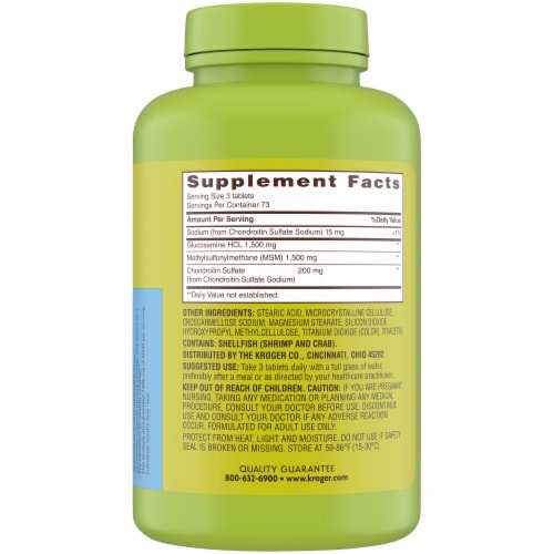 Kroger® Glucosamine Chondroitin MSM BIG Deal! Perspective: left