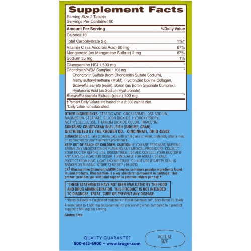 Kroger® 3X Glucosamine Chondroitin/MSM Complex Joint Support Tablets Perspective: left