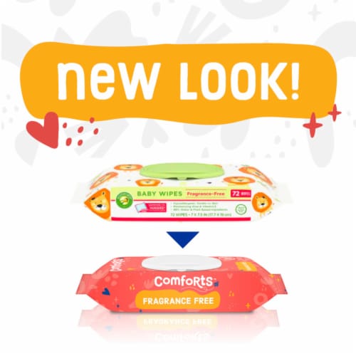 Comforts™ Fragrance Free Baby Wipes Perspective: left