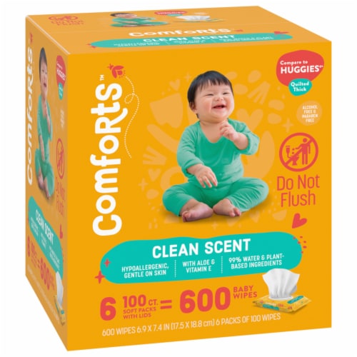 Comforts™ Clean Scent Baby Wipes Perspective: left