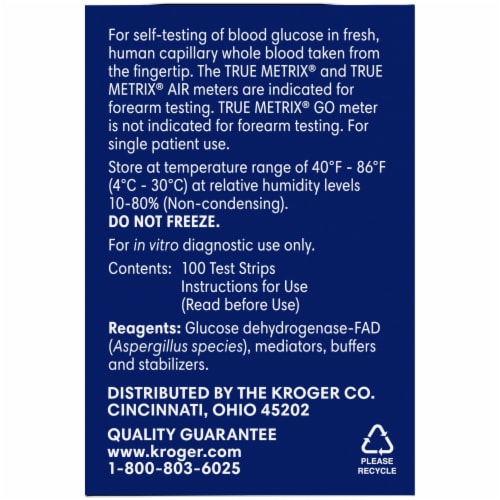 Kroger® True Metrix® Self Monitoring Blood Glucose Test Strips Perspective: left