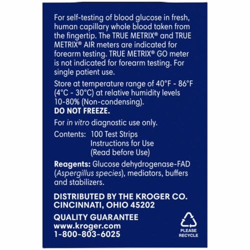 Kroger® True Metrix® Self Monitoring Blood Glucose Test Strips Perspective: left