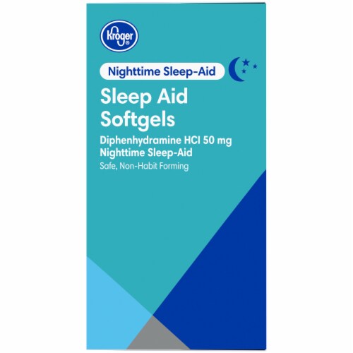 Kroger® Nighttime Sleep Aid Softgels 50mg Perspective: left