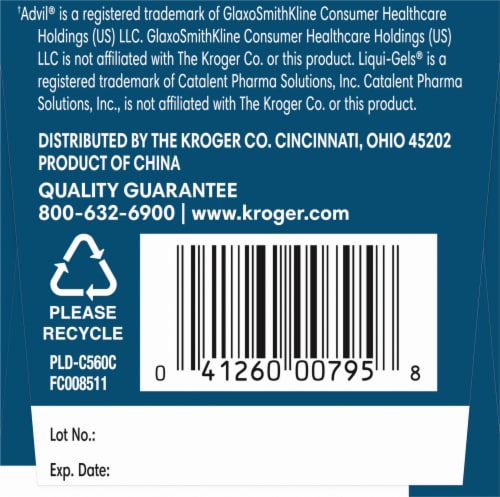 Kroger® Ibuprofen Mini Liquid Softgels 200mg Perspective: left