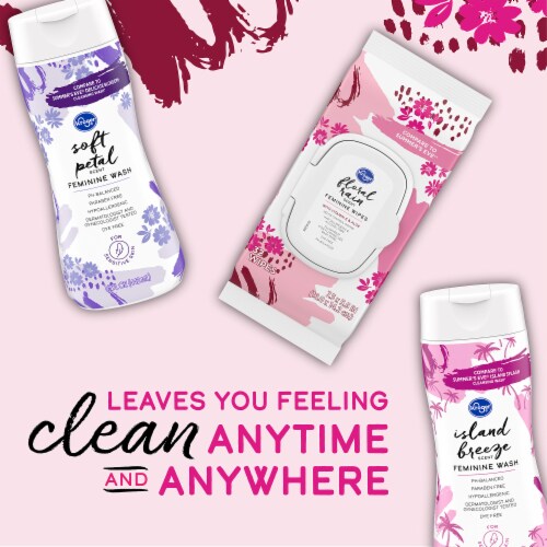 Kroger® Feminine Wipes Hypoallergenic Floral Rain Scent Perspective: left