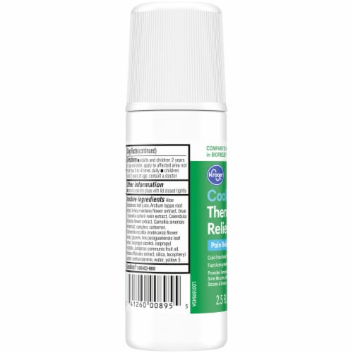 Kroger® Cooling Therapy Relief Pain Relieving Gell Roll-On Stick Perspective: left