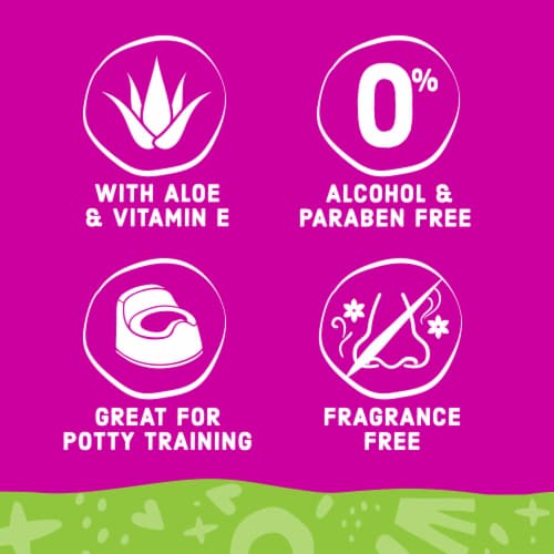 Comforts™ Fragrance Free Flushable Toddler Wipes Perspective: left