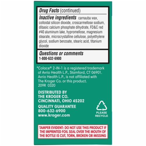Kroger® Stool Softener + Stimulant Laxative Tablets Perspective: left