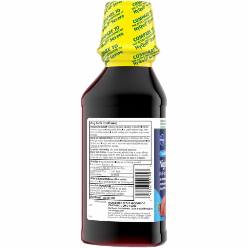 Kroger® Mixed Berry NightTime Cold & Flu Multi-Symptom Relief Liquid Medicine Perspective: left