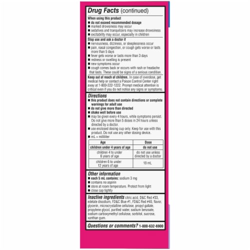 Kroger® Children's Grape Flavor Multi-Symptom Fever & Cold Liquid Perspective: left