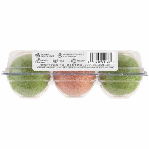 Simple Truth® Beauty Crate Avocado Coconut & Papaya Effervescent Bath Bombs Perspective: left