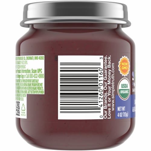 Simple Truth Organic® Banana and Blueberry Stage 1 Baby Food Puree Perspective: left