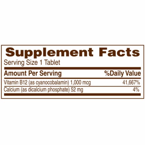 Kroger® Vitamin B12 1000mcg Tablets Perspective: left