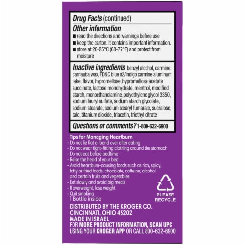 Kroger Wildberry Mint Omeprazole Acid Reducer Tablets Perspective: left