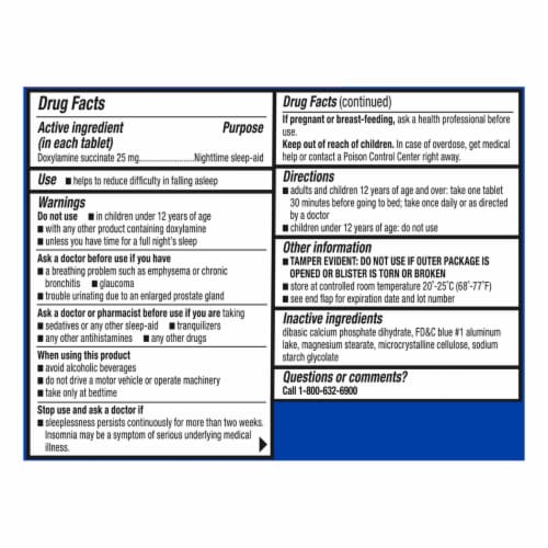 Kroger® Nighttime Sleep-Aid Tablets 25mg Perspective: left