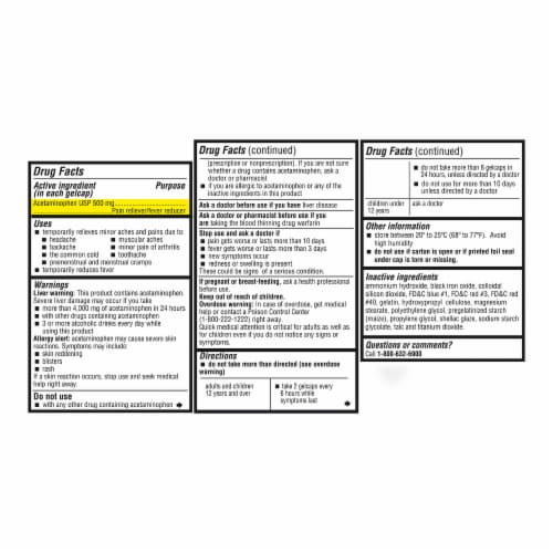 Kroger® Extra Strength Acetaminophen Rapid Release Gelcaps 500mg Perspective: left