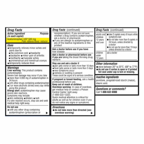 Kroger® Extra Strength Acetaminophen Caplets 500mg Perspective: left