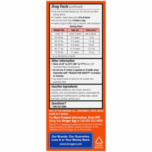 Kroger® Children's Grape Ibuprofen Liquid 100mg Perspective: left