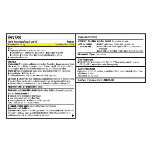 Kroger® Acetaminophen Pain Reliver/Fever Reducer Caplets 500mg Perspective: left