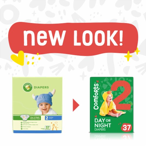 Comforts™ Day or Night Diapers Size 2 (12-18 lbs) Perspective: left