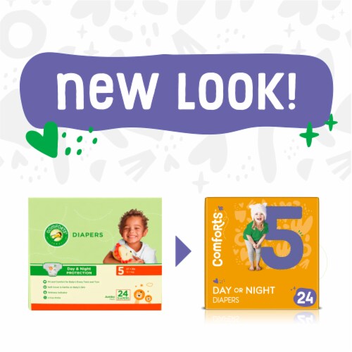Comforts™ Size 5 Day or Night Baby Diapers Perspective: left