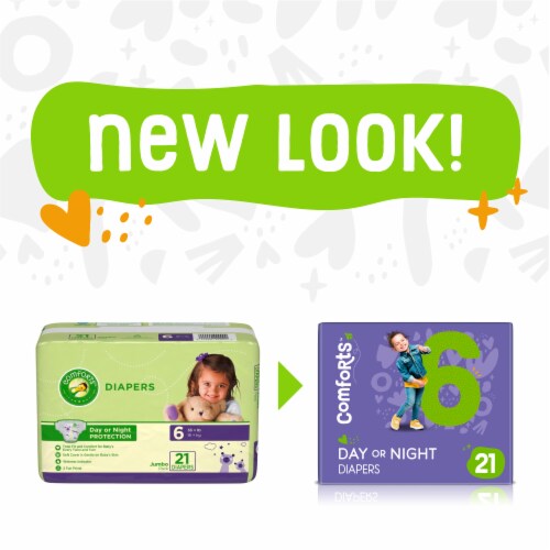 Comforts™ Day or Night Diapers Size 6 (35+ lbs) Perspective: left