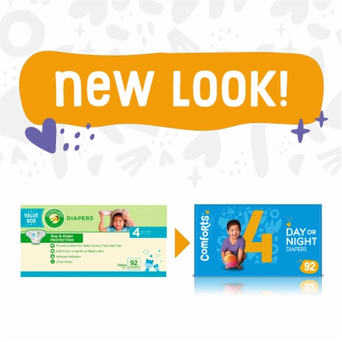 Comforts™ Day or Night Baby Diapers Size 4 (22-37 lbs) Perspective: left