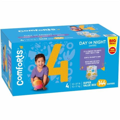 Comforts™ Day or Night Baby Diapers Size 4 (22-37 lbs) Perspective: left