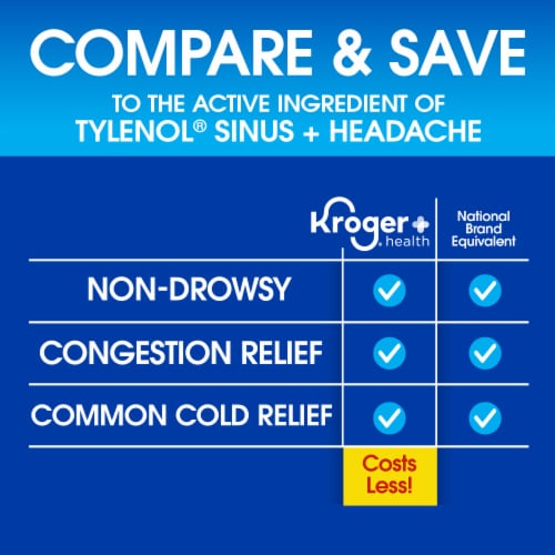 Kroger® Sinus + Headache DayTime Caplets Perspective: left