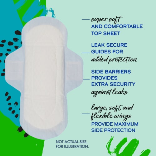Kroger® Ultra Thin Pads with Wings Long Super Size 2 Unscented Perspective: left