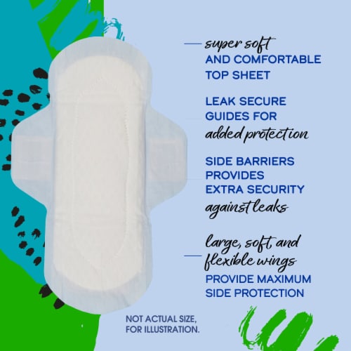Kroger® Ultra Thin Pads with Wings Long Super Size 2 Unscented Perspective: left