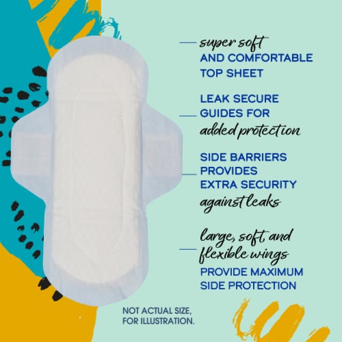 Kroger® Ultra Thin Pads with Wings Regular Size 1 Unscented Perspective: left