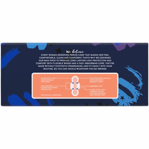 Kroger® Size 4 Unscented Winged Heavy Overnight Maxi Pads Perspective: left