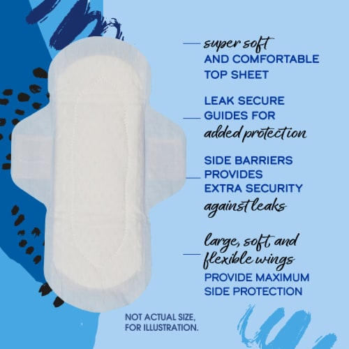Kroger® Unscented Maxi with Wings Pads Perspective: left