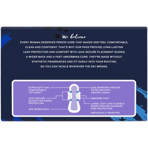 Kroger® Maxi Pads with Wings Overnight Size 4 Unscented Perspective: left
