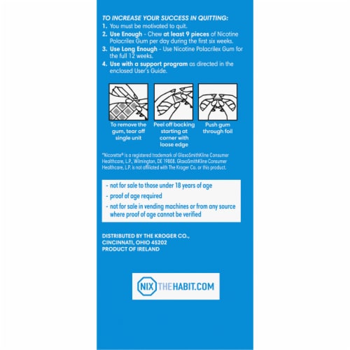 Kroger® Original Uncoated 2mg Nicotine Gum Perspective: left