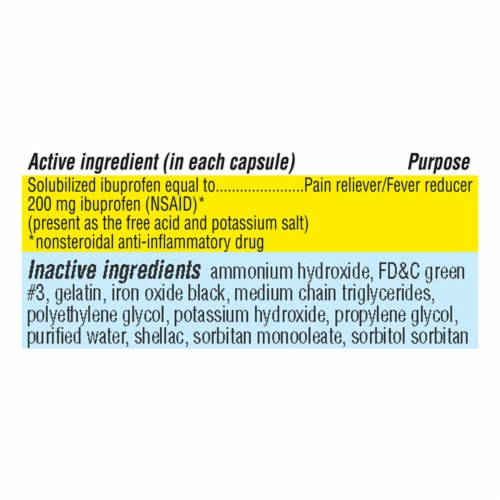 Kroger® Pain Reliever and Fever Reducer Ibuprofen Softgels 200mg Perspective: left