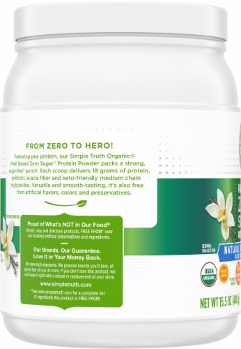 Simple Truth Organic Plant Based Vanilla Protein Powder Perspective: left
