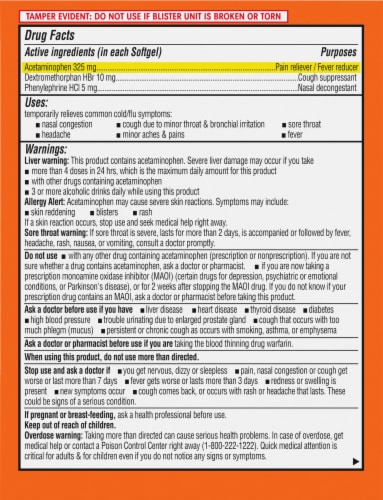 Kroger® Multi-Symptom Cold and Flu DayTime Cold Medicine Softgels Perspective: left