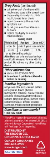 Kroger Infants' Pain and Fever Relief Dye Free Cherry Perspective: left