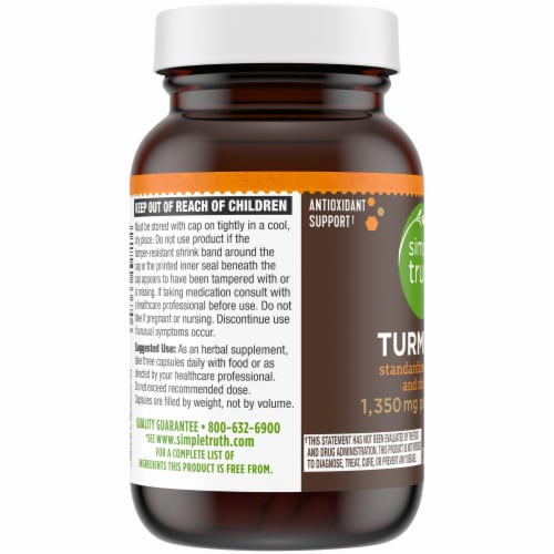 Simple Truth® Turmeric Herbal Supplement Capsules 1350mg Perspective: left