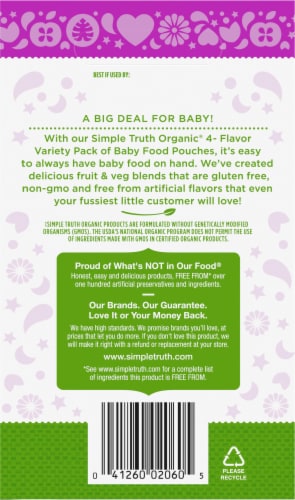 Simple Truth Organic® Stage 2 Baby Food Pouch Variety Pack BIG DEAL! Perspective: left