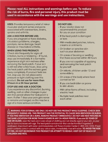 Kroger® Back & Large Areas Heat Therapy Patches Perspective: left