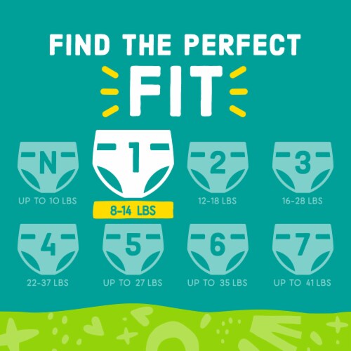 Comforts™ Day or Night Baby Diapers Size 1 (8-14 lbs) Perspective: left