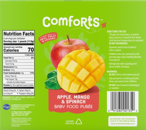 Comforts™ Apple Mango Spinach Baby Food Pouches Perspective: left