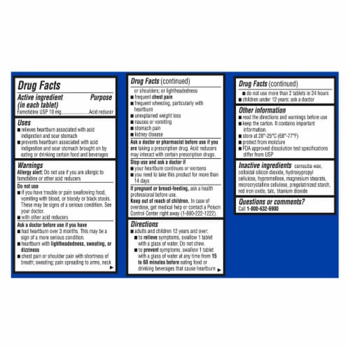 Kroger® Original Strength Heartburn Prevention Acid Reducer Famotidine Tablets Perspective: left