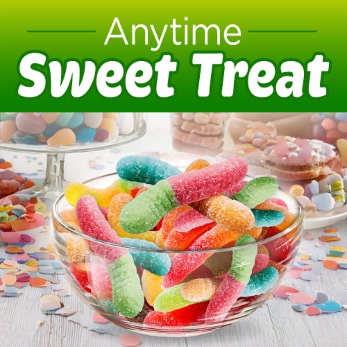 Kroger® Sour Neon Gummi Worms Candy Bag Perspective: left