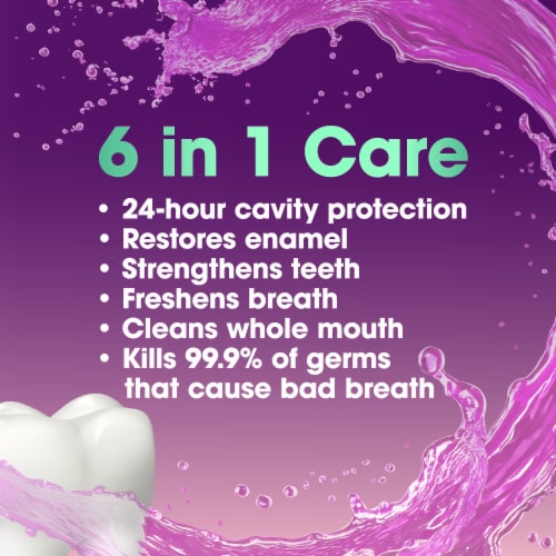 Kroger® 6 in 1 Care Anticavity Mouthwash Fresh Mint Zero Alcohol Perspective: left
