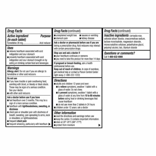 Kroger® Maximum Strength Heartburn Prevention Acid Reducer Famotidine Tablets 20mg Perspective: left