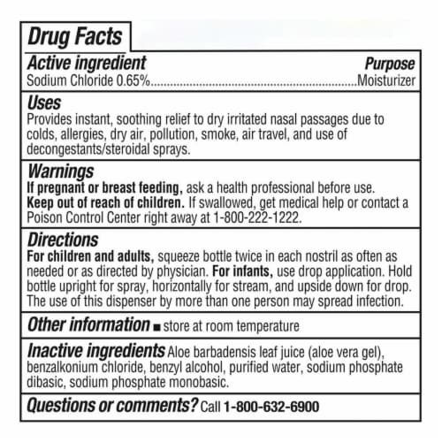Kroger® Saline Nasal Spray with Aloe Perspective: left